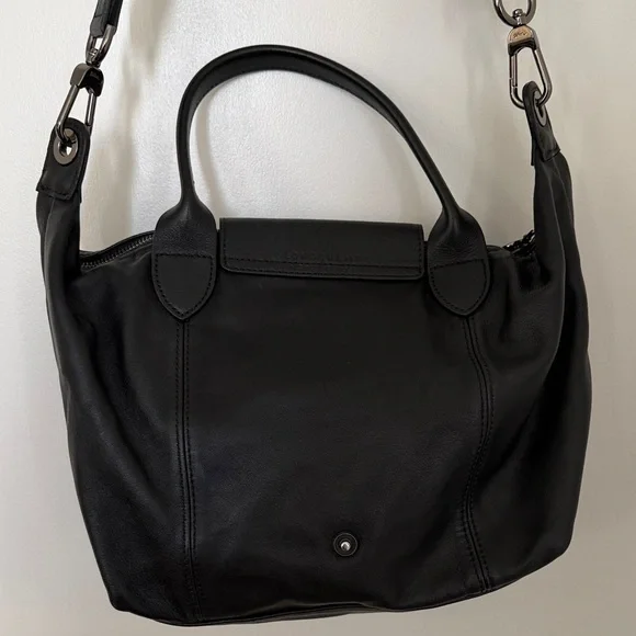 Longchamp - Le Pliage Xtra S Handbag - Black Leather - Picture 4 of 8